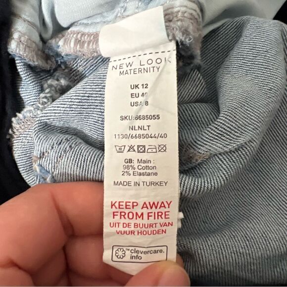 Tori Over Bump Mom Jeans Size 8 Maternity Blue Denim Straight Leg Cotton - Picture 8 of 12